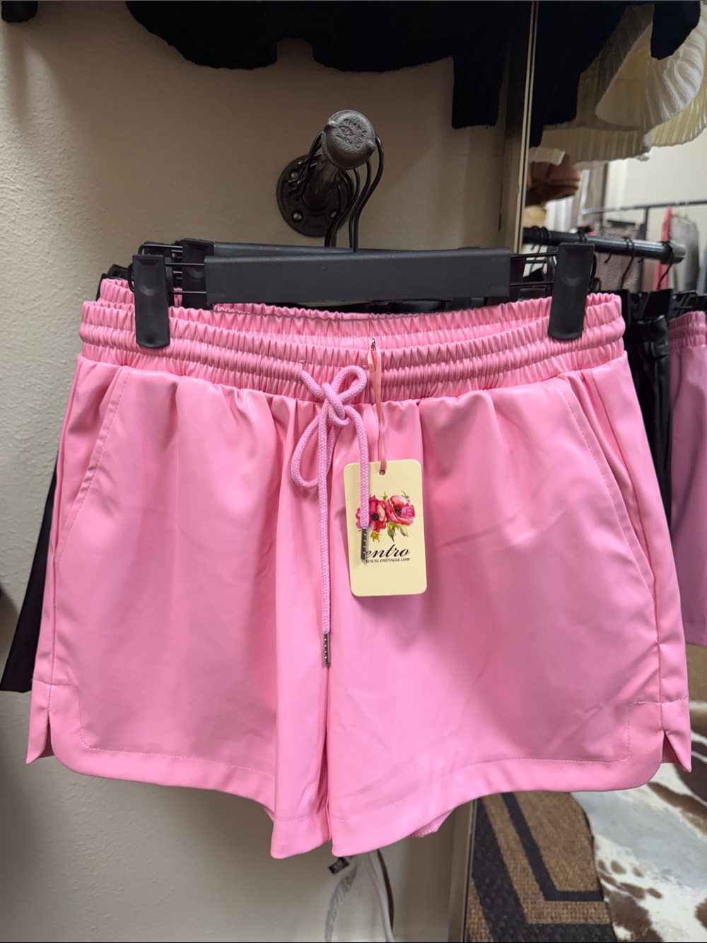 entro Pink Elastic Waist Athletic Shorts